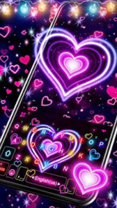 Neon Lights Heart Keyboard Theme Apk สำหรับ Android ดาวน์โหลด