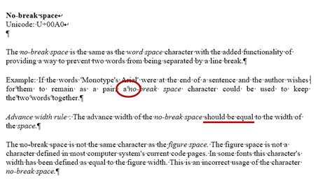 Non Breaking Space Example - nexfasr