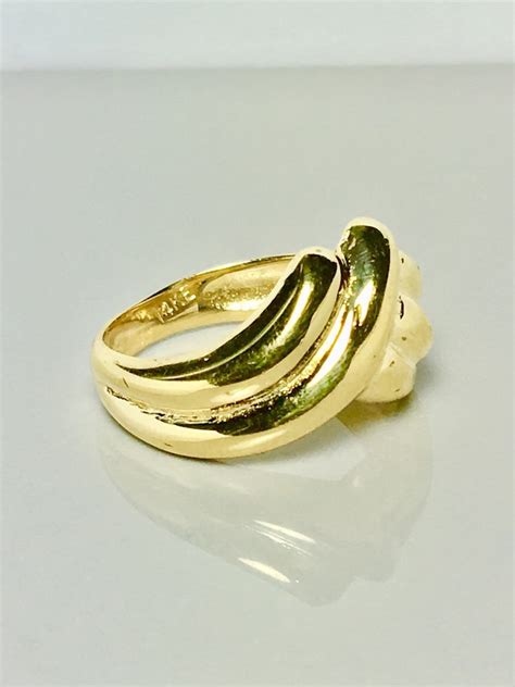 14k Solid Gold Ring/ Solid Vintage Fashion Gold Ring/ - Etsy