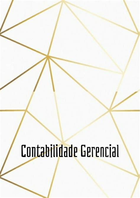 Capa Divisória Contabilidade Gerencial Contabilidade gerencial