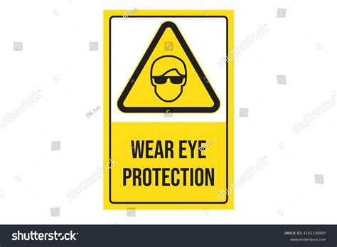 Wear Eye Protection Sign Vector Stock Vector Royalty Free 2161330997 Shutterstock