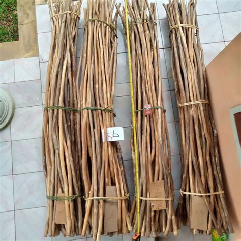 Jual Ranting Kayu Jati Dekorasi 10 Batang Panjang 2 Meter Shopee