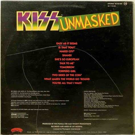 Kiss - Unmasked - Raw Music Store