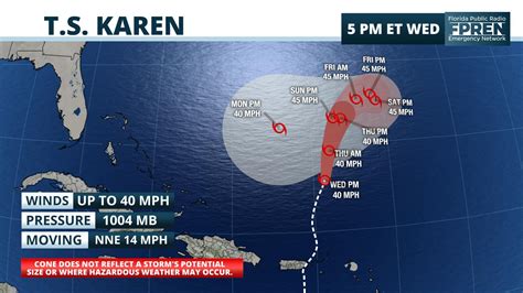 Tropical Storm Karen Might Dissipate Before Turning Toward Florida ...