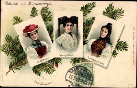 Ansichtskarte Postkarte Gruß vom Schwarzwald Frauen in akpool de