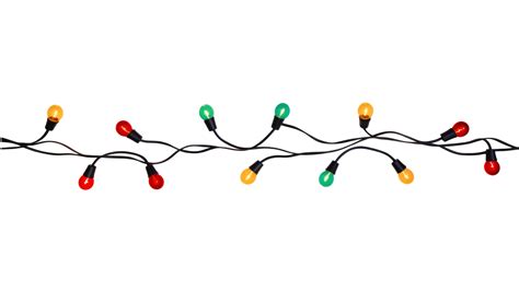 String of Christmas lights isolated on transparent background ...