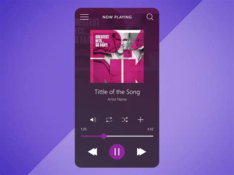 Music Player Interface Free Ui Mockup Illustration Behance