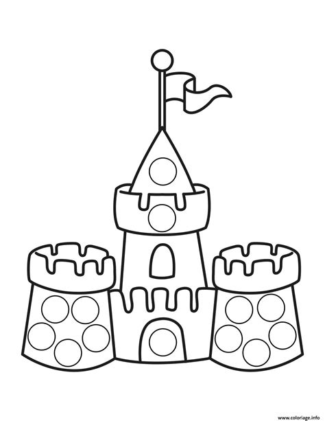 Coloriage Chateau Princesse Simple Facile Maternelle Jecolorie