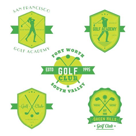 Premium Vector Golf Club Academy Vintage Emblems Logos With Golfers