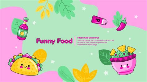 Edit this Cute Hand-drawn Funny Food YouTube Banner design for free