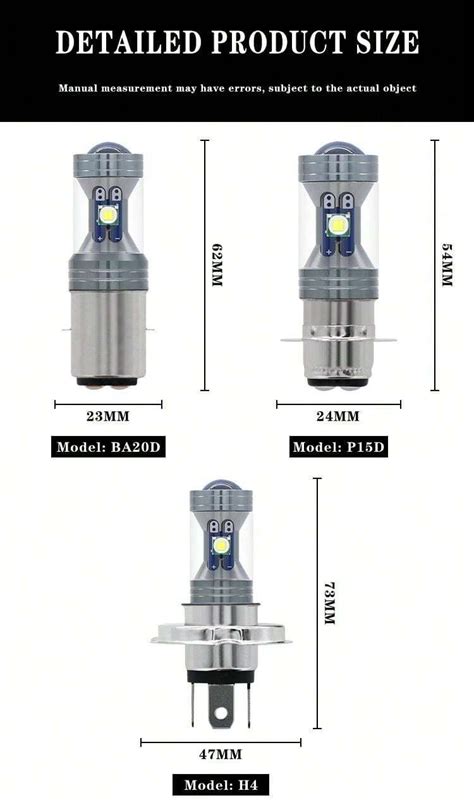 Lâmpada LED N3 para Farol de Motocicleta H4 BA20D H6 P15D Farol de