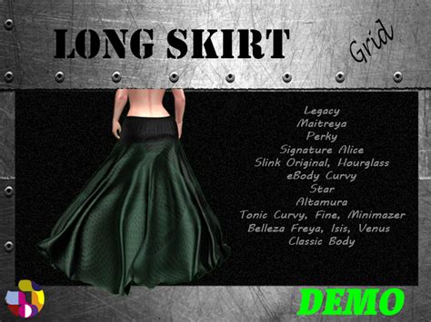 Second Life Marketplace Demo Grid Long Skirt