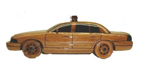 Wooden Desktop Police Car Model Mahogany Wood Police Car Model