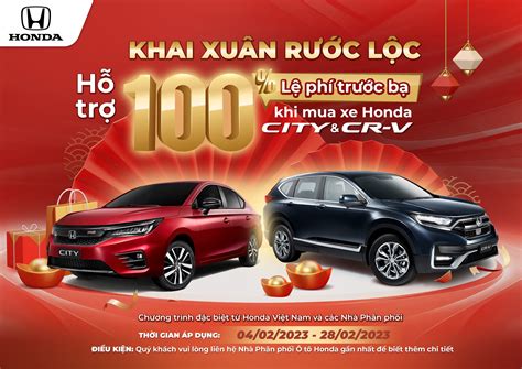 Honda Việt Nam miễn 100 trước bạ cho CR V và City người dùng tiết