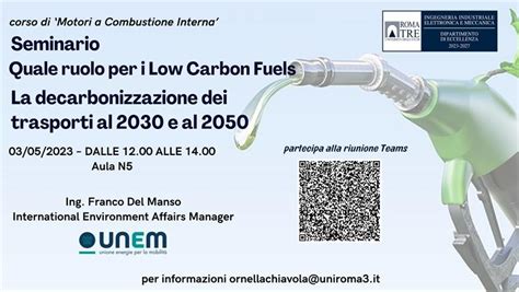 Seminario La Decarbonizzazione Dei Trasporti Al 2030 E Al 2050 Quale