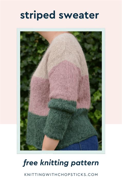 Trio Stockinette Stitch Sweater Free Knitting Pattern Knitting With