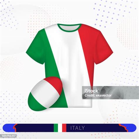 Italy Rugby Jersey With Rugby Ball Of Italy On Abstract Sport ...