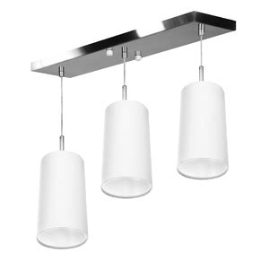 Lustre Pendente Cilindrico Triplo Base Retangular Branco Leroy Merlin