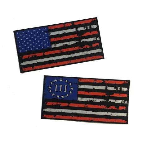 The Battle Torn Reflective American Flag Decal Choose Type 4 X 2