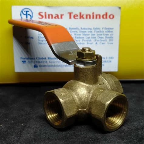 Promo BALL VALVE 3 WAY ONDA BRASS Kuningan 3 8 Inch Diskon 23 Di