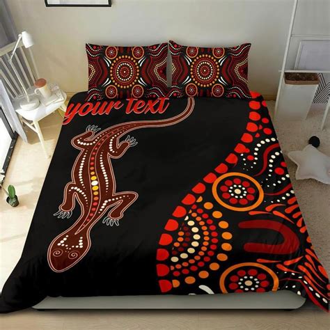 AIO Pride Aboriginal Custom Text 3 Piece Duvet Cover Set Aboriginal