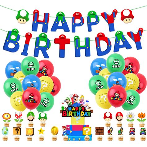 Buy Mario Birthday Party Supplies Mario Party Decorations Includes