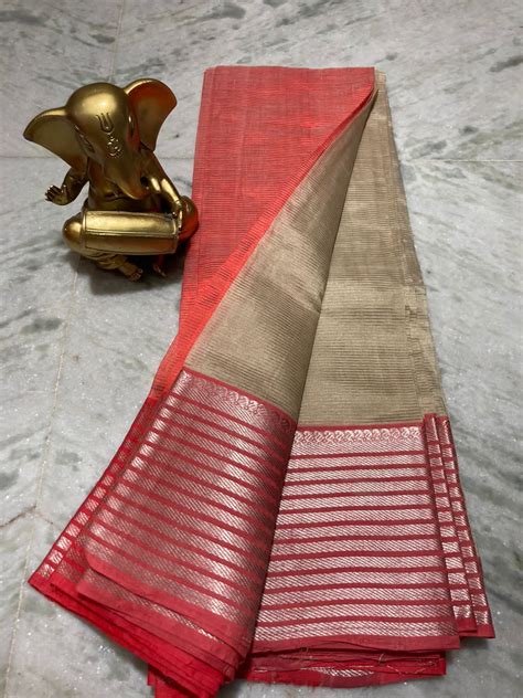 Mangalagiri Pure Pattu By Cotton 200k New Border Plain Pattu Sarees