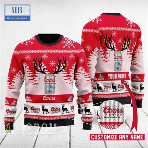 Personalized Name Coors Light Ugly Christmas Sweater Boomcomeback