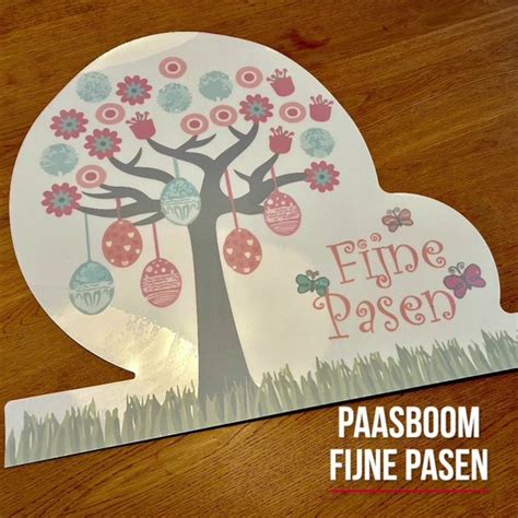 Pasen Raamsticker Paasboom Fijne Pasen Cm Tekst