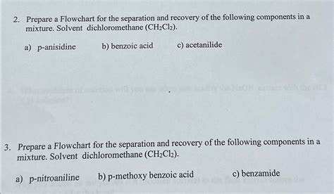 Solved 1 ﻿prepare A Flowchart For The Separation And