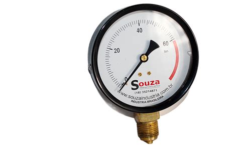 MANOMETRO PARA PRENSA 60 TON ROSCA 1 2 BSP Souza Indústria