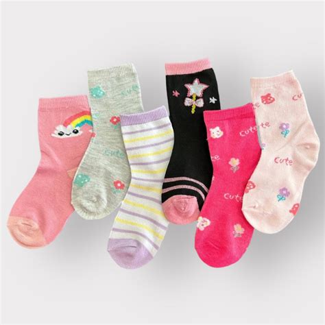 Kit 6 pares de meias infantil Menina Feminino Escorrega o Preço