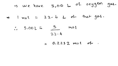 Solved Determine The Volume Of Hydrogen Gas Needed To React Completely With 5 00 L Of Oxygen