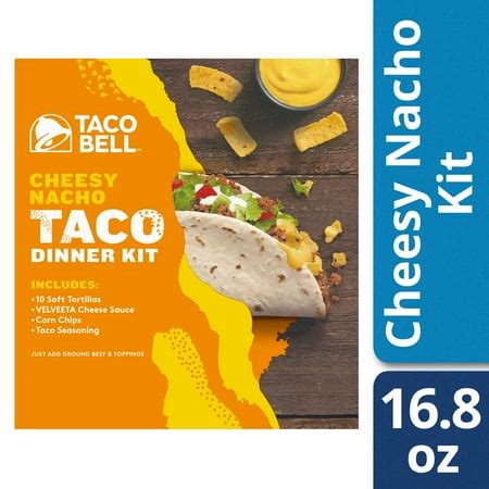 Taco Bell Cheesy Nacho Taco Dinner Kit, 13 piece Box - Walmart.com