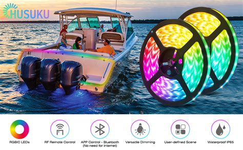 Amazon Husuku Dream Color Led Boat Strip Lights X Ft Rf