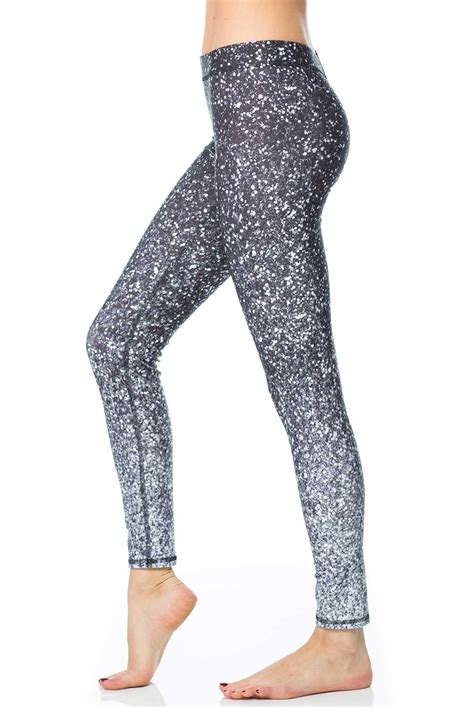 Terez Blackwhite Glitter Performance Legging Performance Leggings