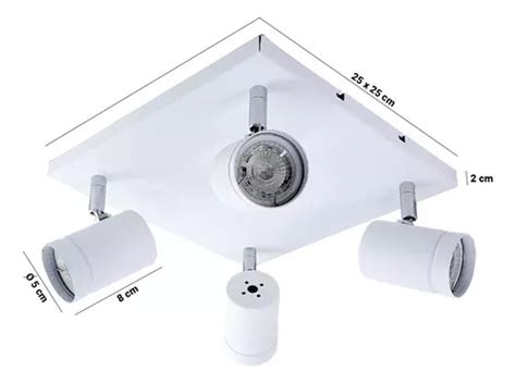 Aplique Plafon Moderno Luces Cabezal Movil Apto Led Gu Color Blanco