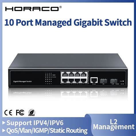 Horaco Port Managed Gigabit Ethernet Switch Mbps L Management