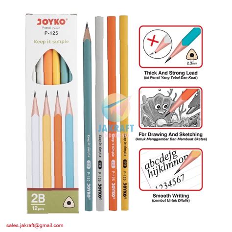 Jual 12 Pcs Pensil Tulis 2b Segitiga Joyko P 125 Warna Pastel Fancy