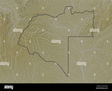 Moxico Province Of Angola Elevation Map Colored In Wiki Style With