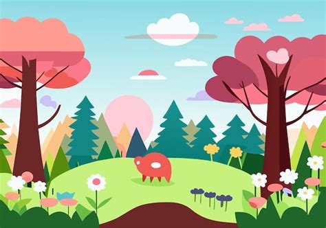 Premium Vector | Vector nature park scene background