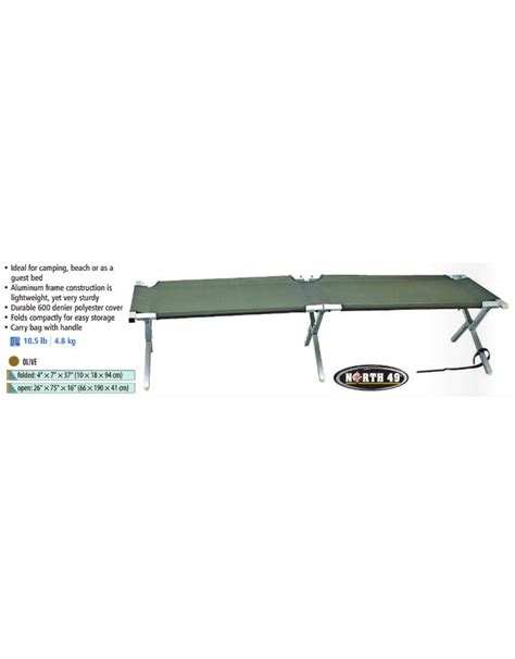 Olive North 49 Military Style Folding Camp Cot Army Supply Store Military