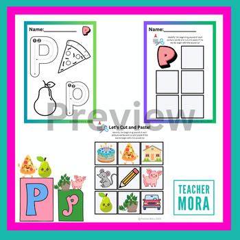 Phonological Awareness Phonics Tracing Writing Letter Pp P