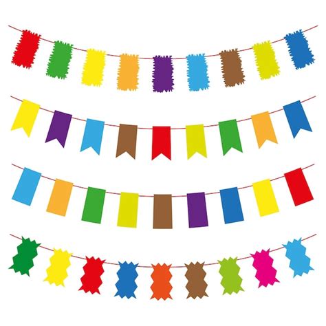 Premium Vector Garland Flags Birthday Surprise Vector Illustration