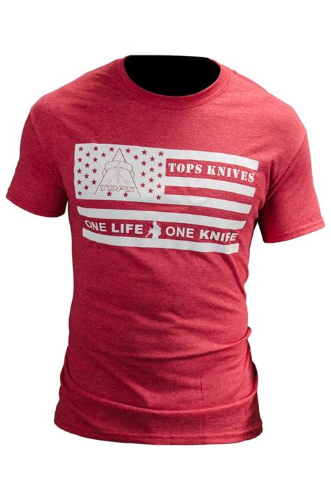 Flag Logo Tee Red – Apparel - TOPS Knives Tactical OPS USA