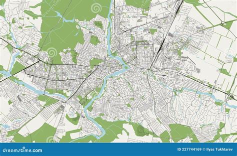 Mapa De La Ciudad De Vinnytsia Ucrania Ilustraci N Del Vector