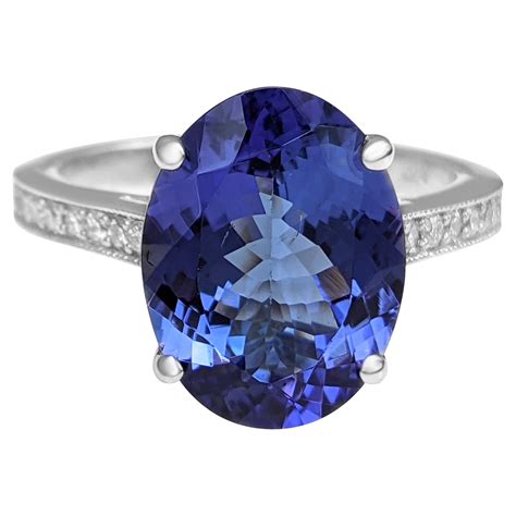 4 72ct Tanzanite And 0 20ct Diamonds 14k White Gold Ring At 1stdibs