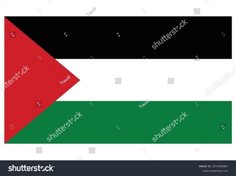 Plain Palestinian Flag Palestinian National Symbol Stock Vector