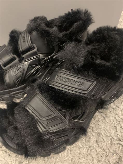 Balenciaga Balenciaga Faux Fur Track Sandals Worn By Yeat Grailed