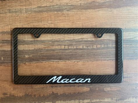 Carbon Fiber License Plate Frame W Porsche Macan Etsy